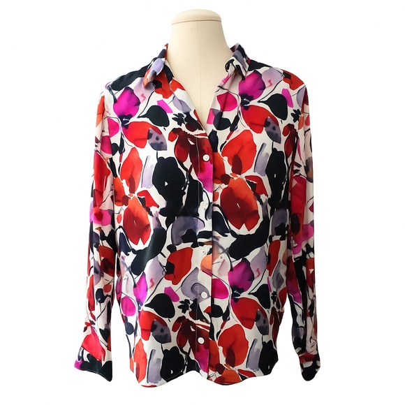 Anthropologie Cloth & Stone Printed Buttondown Shirt Floral Medium - Picture 4 of 7